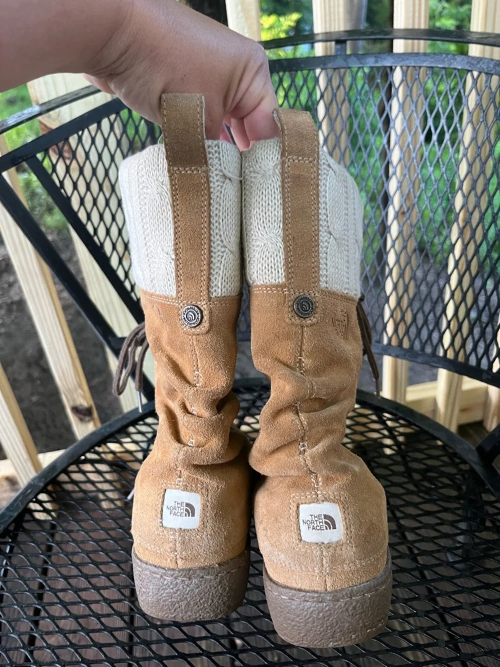 The North Face Women's Tan Suede Winter Boots Primaloft Fur Size 7.5